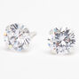 Sterling Silver Cubic Zirconia Round Martini Stud Earrings - 8MM,