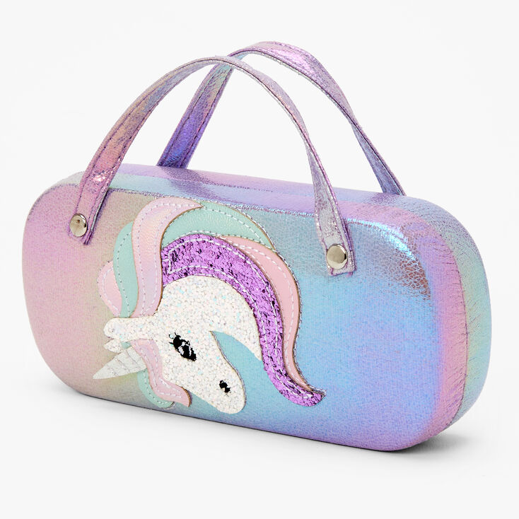 Claire&#39;s Club Glitter Unicorn Glasses Case - Purple,