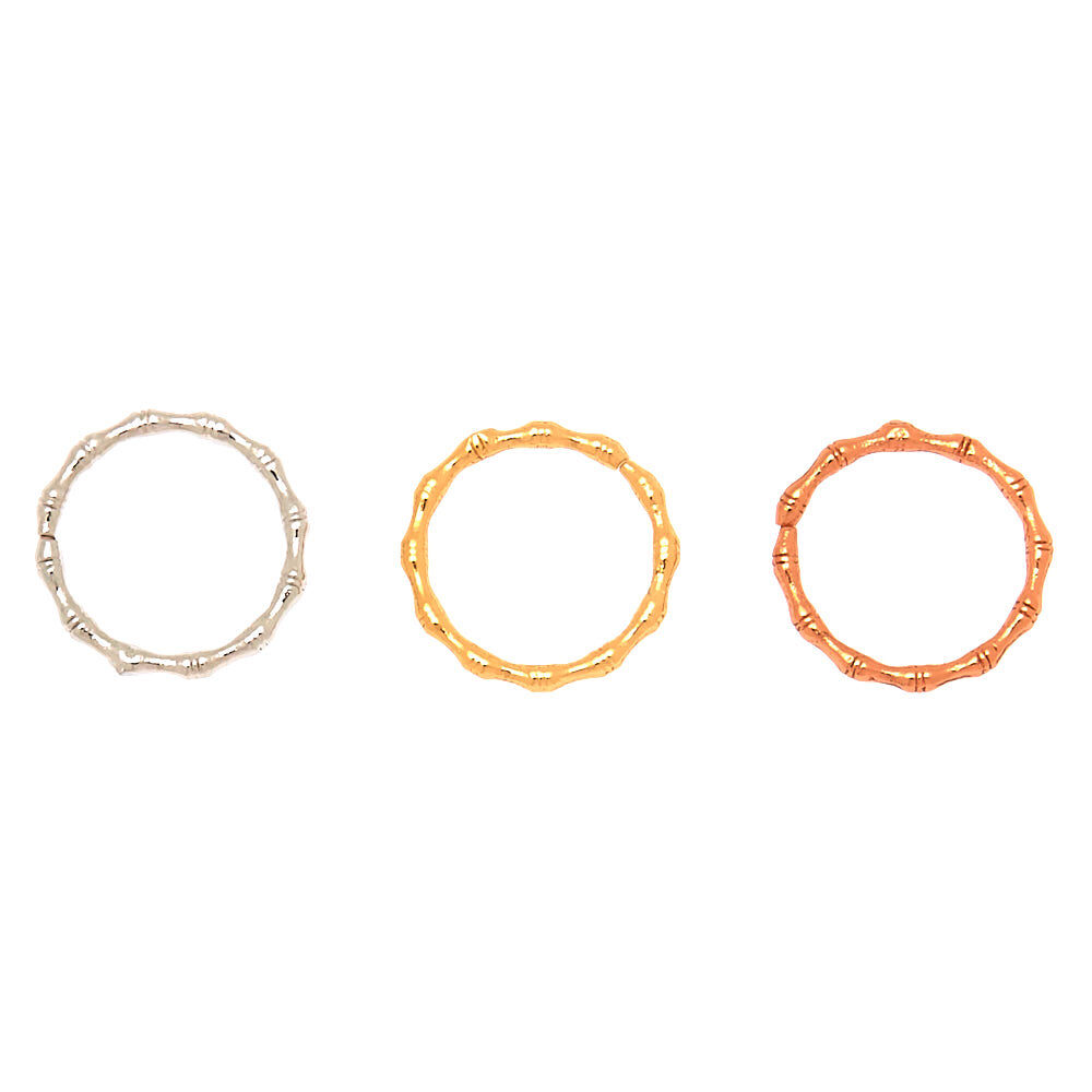 18G Mixed Metal Wave Tragus Rings - 3 Pack,