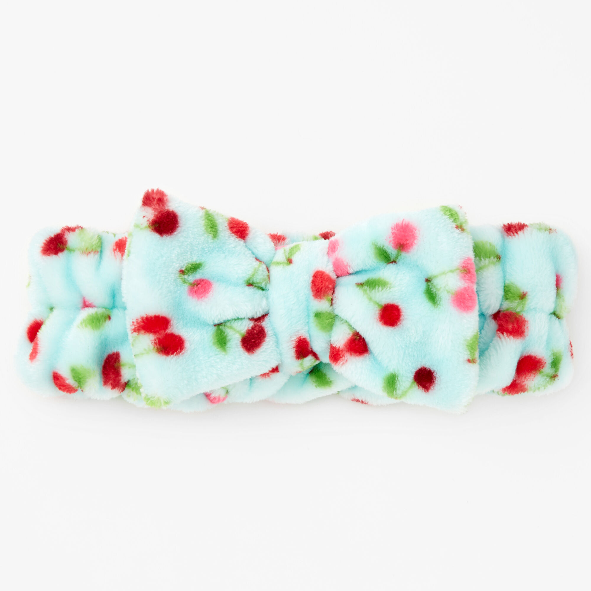Cherry Plush Makeup Bow Headwrap,