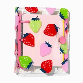 Carnet mini journal intime imprim&eacute; fraises,