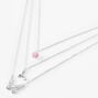 Silver Rose, Hummingbird, &amp; Butterfly Chain Multi Strand Necklace,