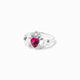 Silver Claddagh Birthstone Ring - February,