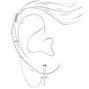 Silver Cross Cuff Connector Earring,
