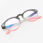 Claire&#39;s Club Glitter Panda Round Solar Blue Light Reducing Clear Lens Frames,