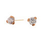 Rose Gold Titanium Cubic Zirconia Round Stud Earrings - 2MM,