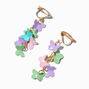 Pastel Cluster Butterfly 1.5&quot; Clip-On Drop Earrings ,