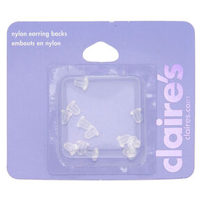 Attaches de boucle d&#39;oreille de rechange en nylon - Transparent, lot de 12,