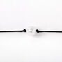 Single Pearl Cord Choker Necklace - Black,
