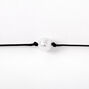 Single Pearl Cord Choker Necklace - Black,