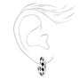 Black &amp; White 25MM Checkered Hoop Earrings,