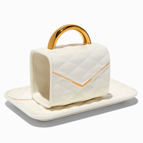 Handbag-Shaped Ceramic Mug &amp; Tray Set,