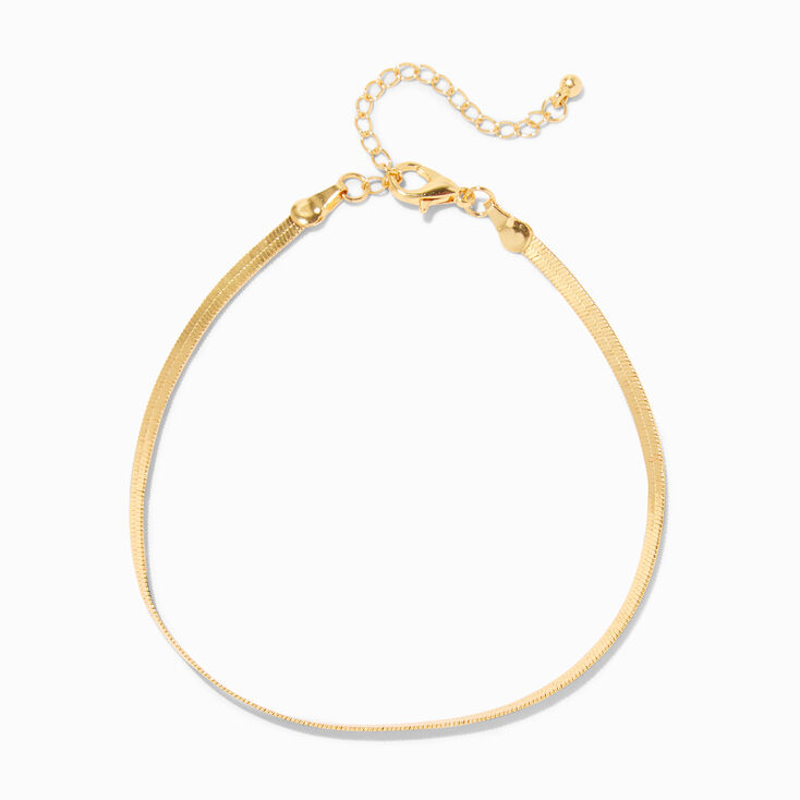 C LUXE by Claire&#39;s 18k Yellow Gold Plated Snake Chain Anklet,