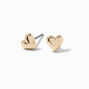 Gold-tone Puffy Heart Stud Earrings,