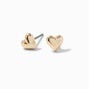 Gold-tone Puffy Heart Stud Earrings,