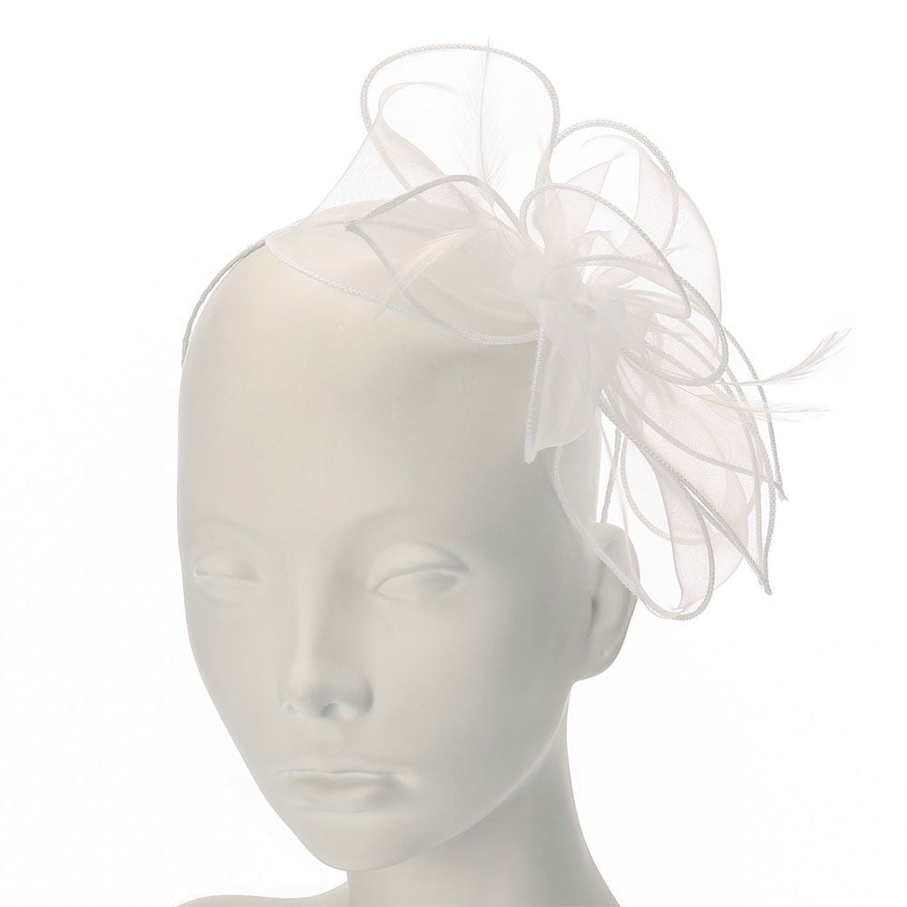 Chiffon Fascinator White