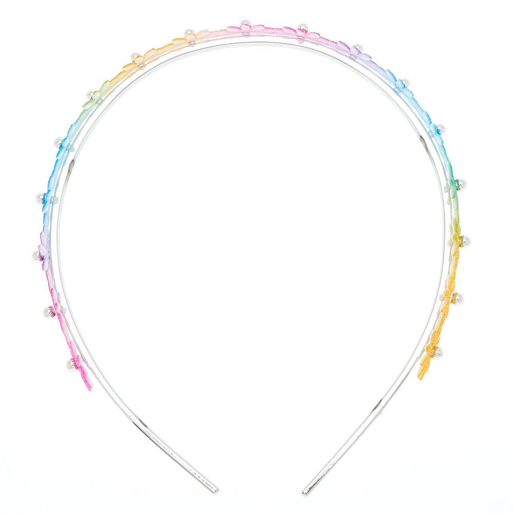 Rainbow Glitter Daisy Headband,