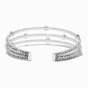 Rhinestone Triple-Row Cuff Bracelet,