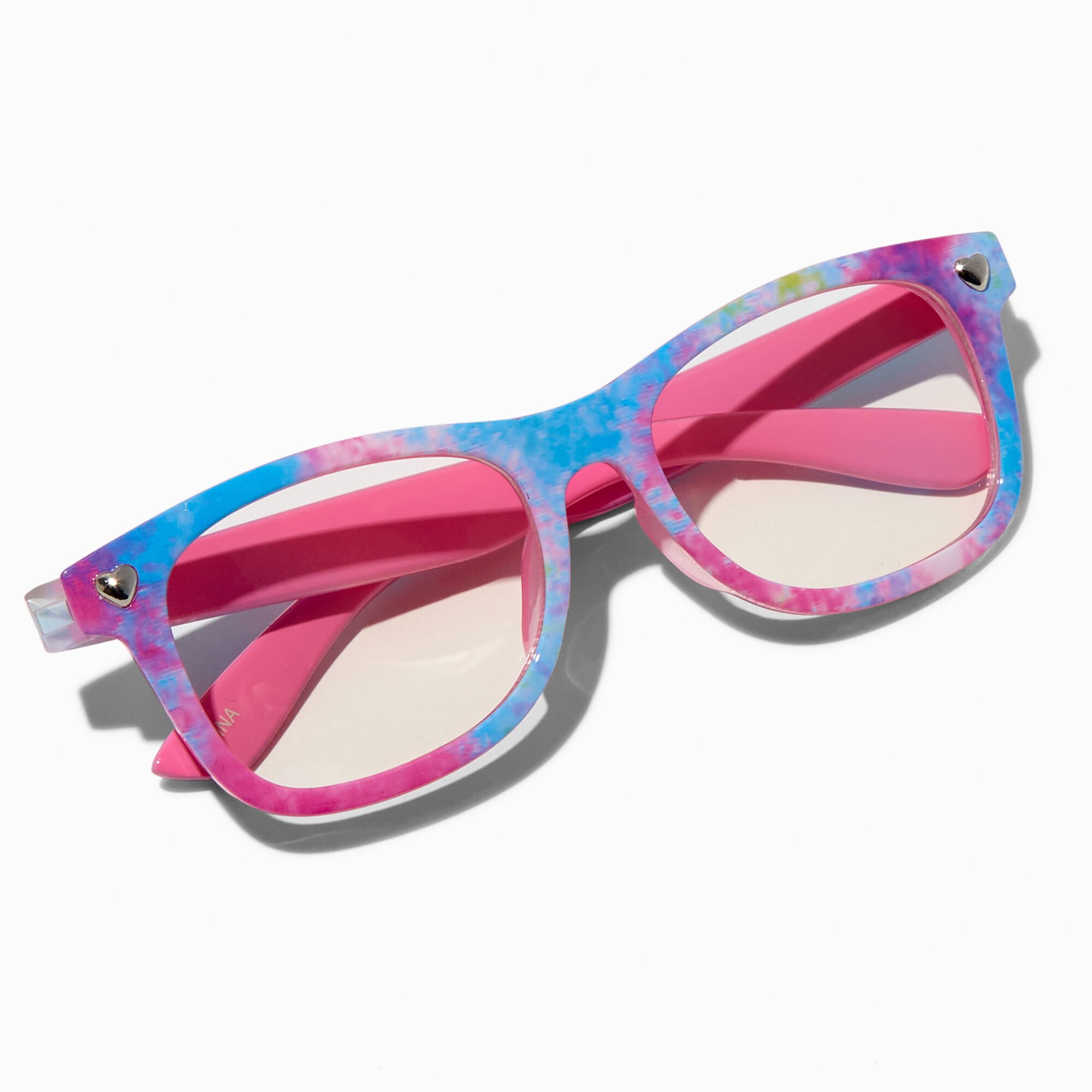 Claire's Club Tie Dyed Rectangular Clear Lens Frames,