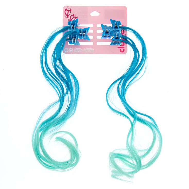 Claire's Lot de 6 barrettes à papillon bleu dégradé du Claire's Club