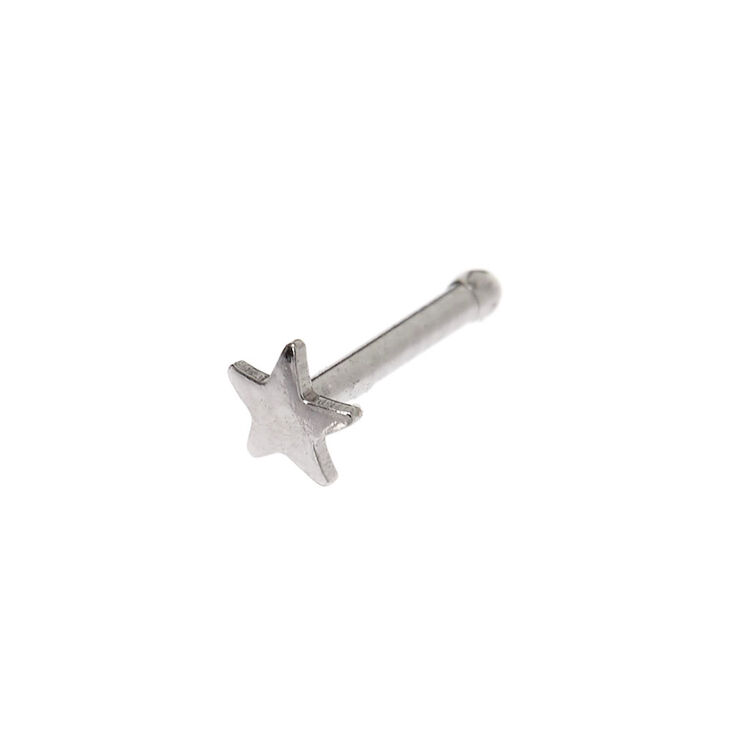 Claire's Clou de piercing de nez étoile 20 g couleur argenté