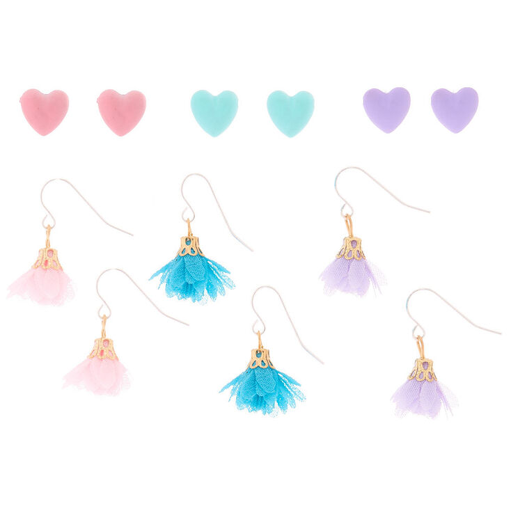 Pastel Romantic Mixed Earrings - 6 Pack,