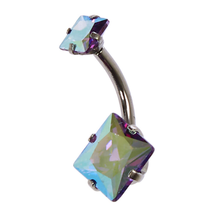 Piercing de nombril carr&eacute; taille princesse 14&nbsp;g AB,