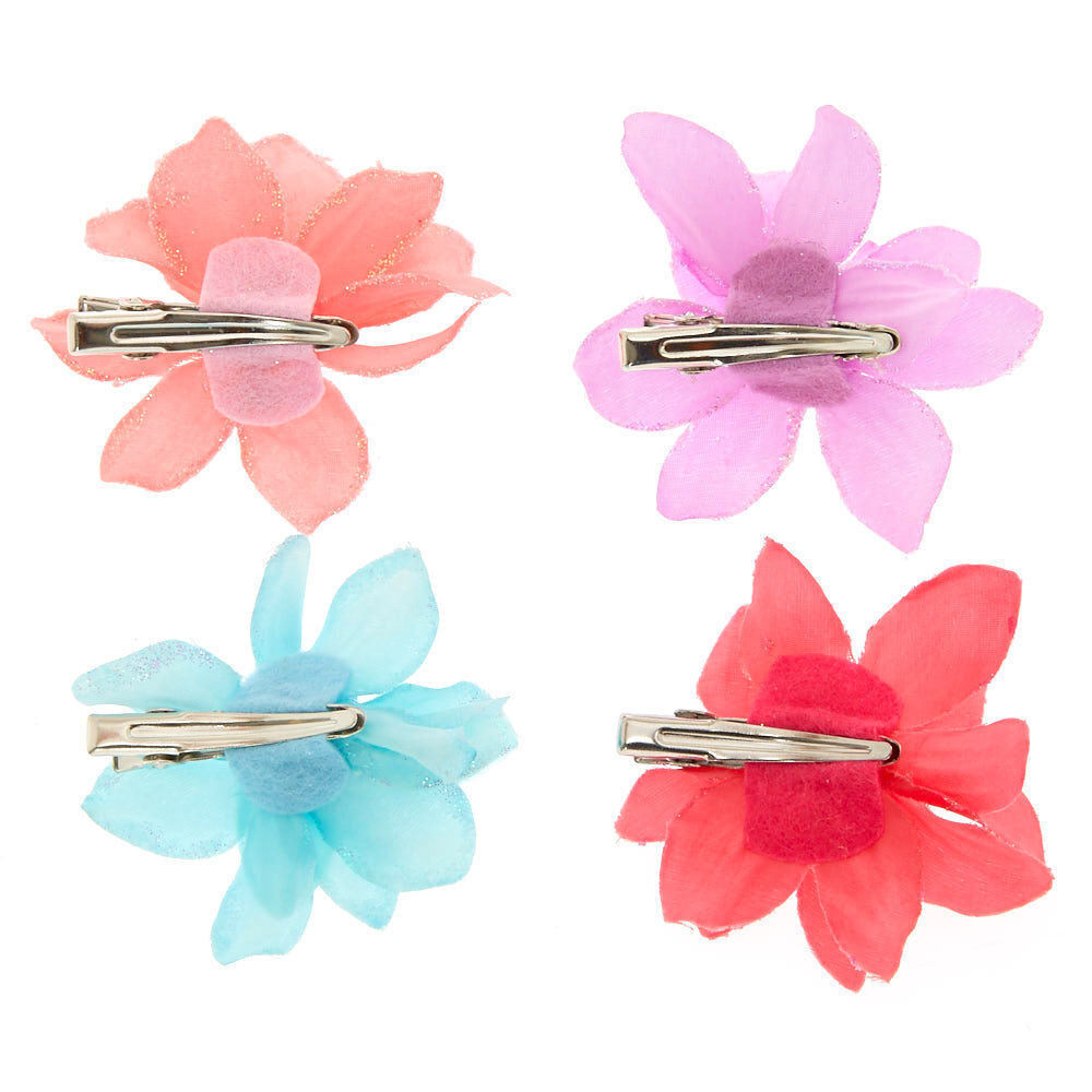 Claire s Club Flower Hair Clips 4 Pack