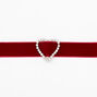 Embellished Heart Velvet Choker Necklace - Red,