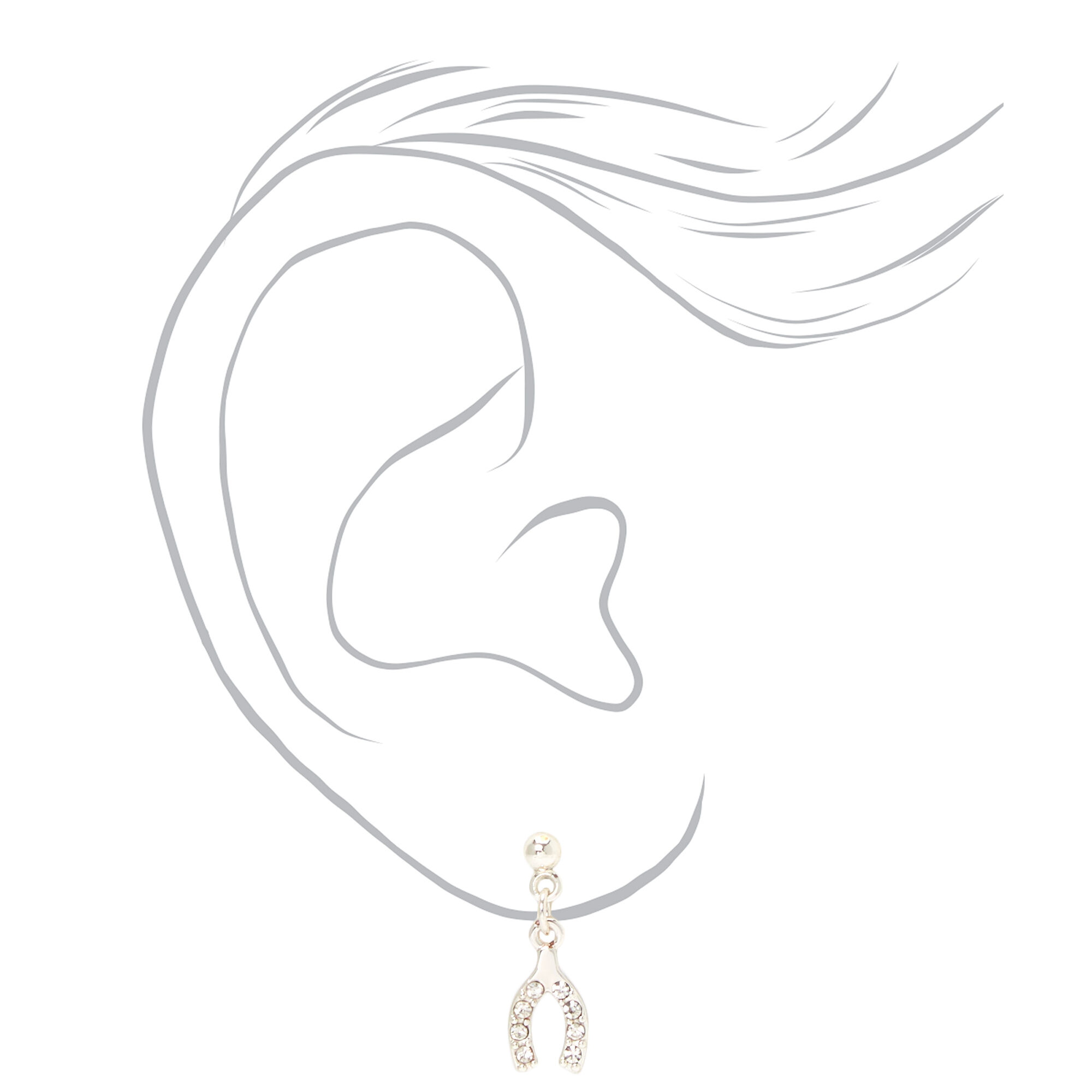 Silver Four Leaf Clover Earrings - 3 Pack,