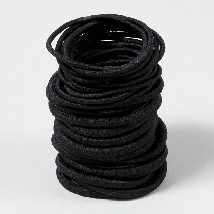 Mixed Solid Hair Ties - Black, 30 Pack,