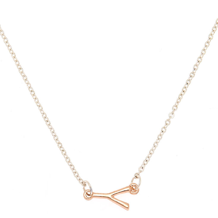 Claire's Collier à pendentif initiale Y oblique en métaux mixtes