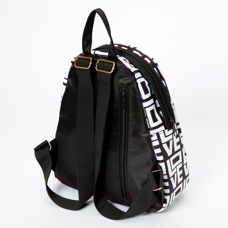 Love Block Letters Small Backpack - Black,
