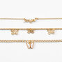 Gold Butterfly &amp; Angel Chain Bracelets - 3 Pack,