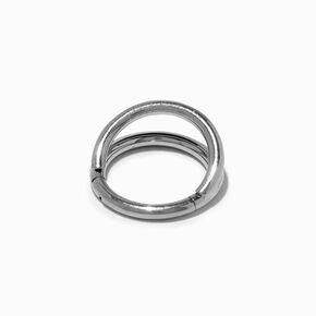 Silver-tone 16G Double Row Titanium Nose Ring,