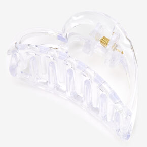 Transparent Medium Heart Hair Claw ,