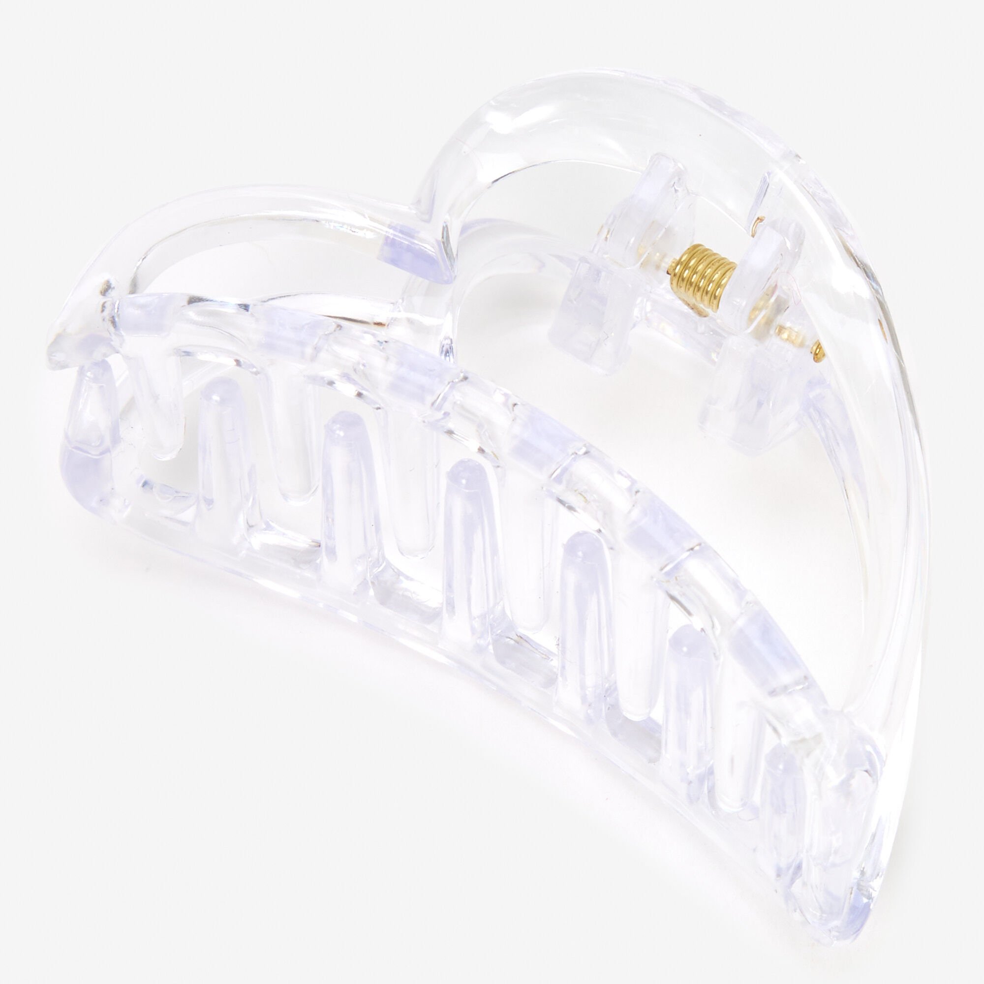 View Claires Transparent Medium Heart Hair Claw information