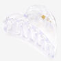 Transparent Medium Heart Hair Claw - White,