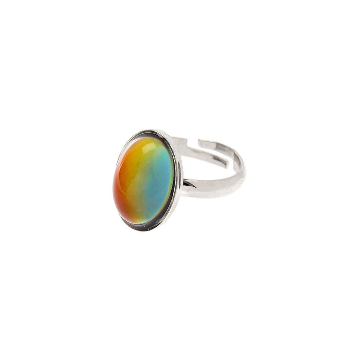Bague D Humeur Ovale Couleur Argente Claire S Fr