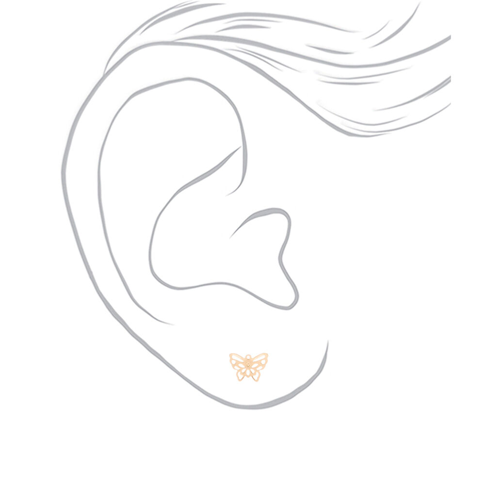 Gold Delicate Butterfly Stud Earrings,