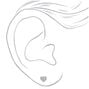 Silver Crystal Stud Earrings - 6 Pack,