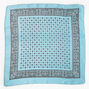 Bandeau bandana soyeux imprim&eacute; floral et cachemire - Bleu,