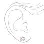 Gold Cubic Zirconia Round Stud Earrings - 6MM, 7MM, 8MM,
