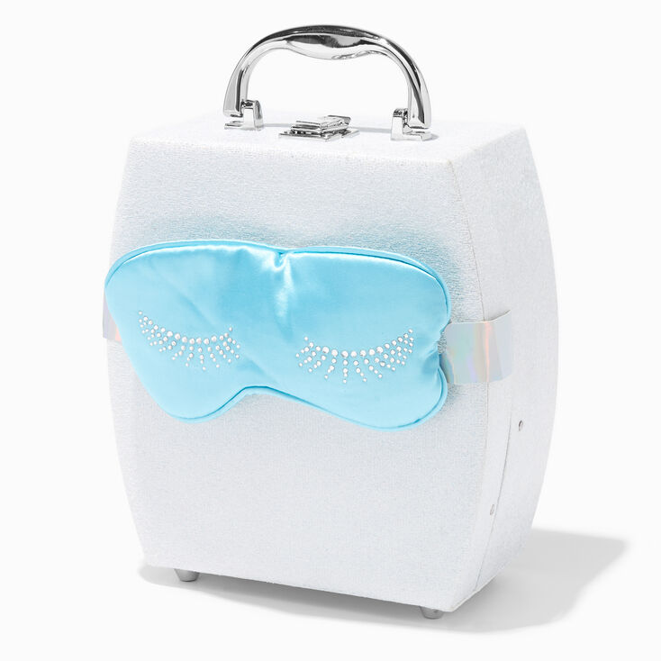 Eyemask Plastic White Silver Glitter Eyemask Plastic White Silver Glitter