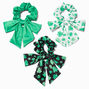 Small St. Patrick&#39;s Day Green Shamrock Bow Hair Scrunchies - 3 Pack,