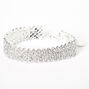 Silver-tone Rhinestone Zig Zag Chain Bracelet,