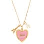 Love Paris Locket Pendant Necklace - Pink,