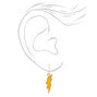 Gold 1&quot; Lightning Bolt Drop Earrings - Yellow,