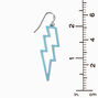 Iridescent Blue Lightning Bolt Cutout 2&quot; Drop Earrings,