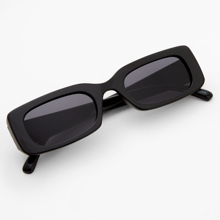 Dark Sunglasses for Men Women Black Trendy Retro Fashion Rectangle